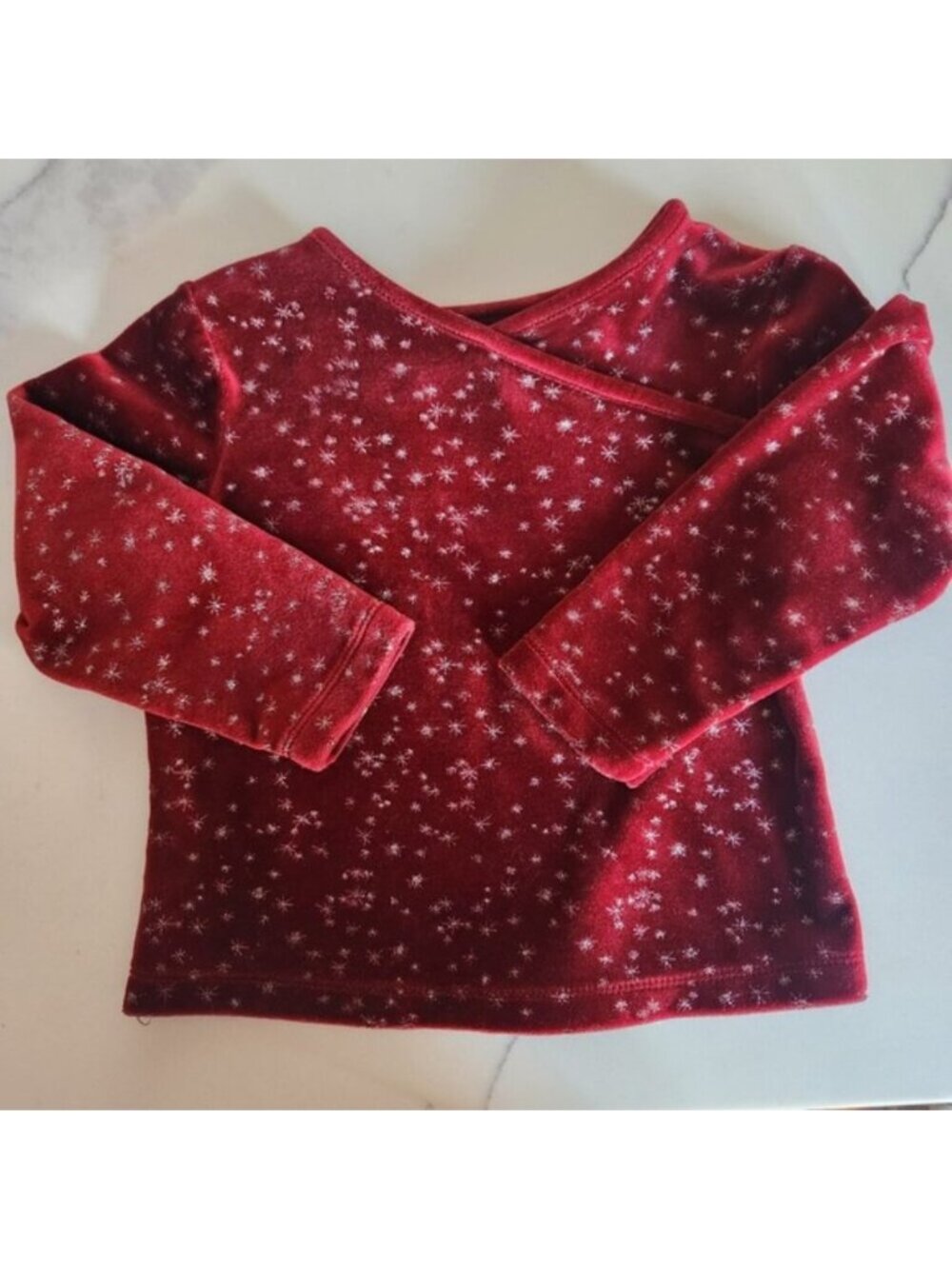 Vintage y2k Just Friends Toddler Girls Red Velvet Snowflake Long‎ Sleeve Size 3T